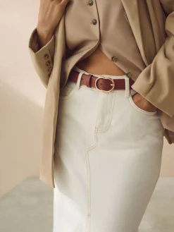 Next Tan Brown Regular PU Belt New