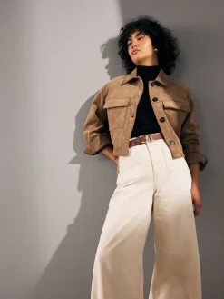 Next Regular Statement Buckle Leather Belt Tan Brown Online