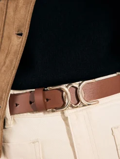 Next Regular Statement Buckle Leather Belt Tan Brown Online