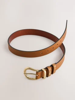 Next Regular Western Leather Belt Tan Brown Clearance