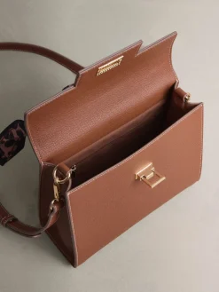 Next Tan Brown Scarf Hand Held Bag Discount