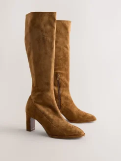 Next Standard/Wide Fit Forever Comfort® Round Toe Knee High Sock Boots Tan Brown Best