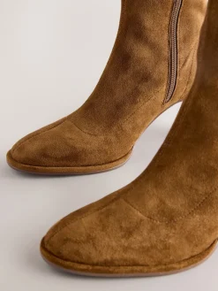 Next Standard/Wide Fit Forever Comfort® Round Toe Knee High Sock Boots Tan Brown Best