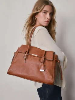 Next Tan Brown Structured Tote Bag Sale