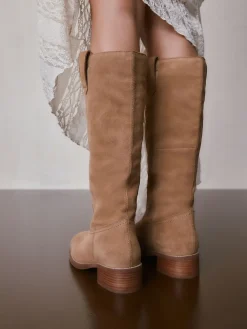 Next Forever Comfort® Knee High Pull On Boots Tan Brown Suede Best