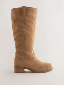 Next Forever Comfort® Knee High Pull On Boots Tan Brown Suede Best