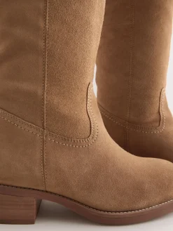 Next Forever Comfort® Knee High Pull On Boots Tan Brown Suede Best
