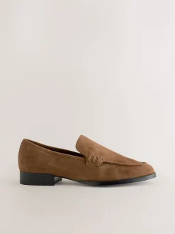 Next Suede Round Toe Clean Loafers Tan Brown