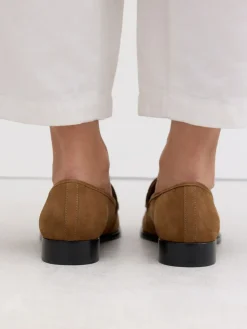 Next Suede Round Toe Clean Loafers Tan Brown