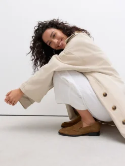 Next Suede Round Toe Clean Loafers Tan Brown