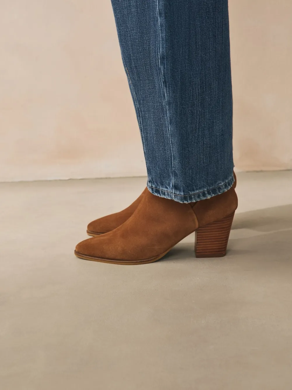 Next Western Block Heel Ankle Boots Tan Brown Suede Clearance
