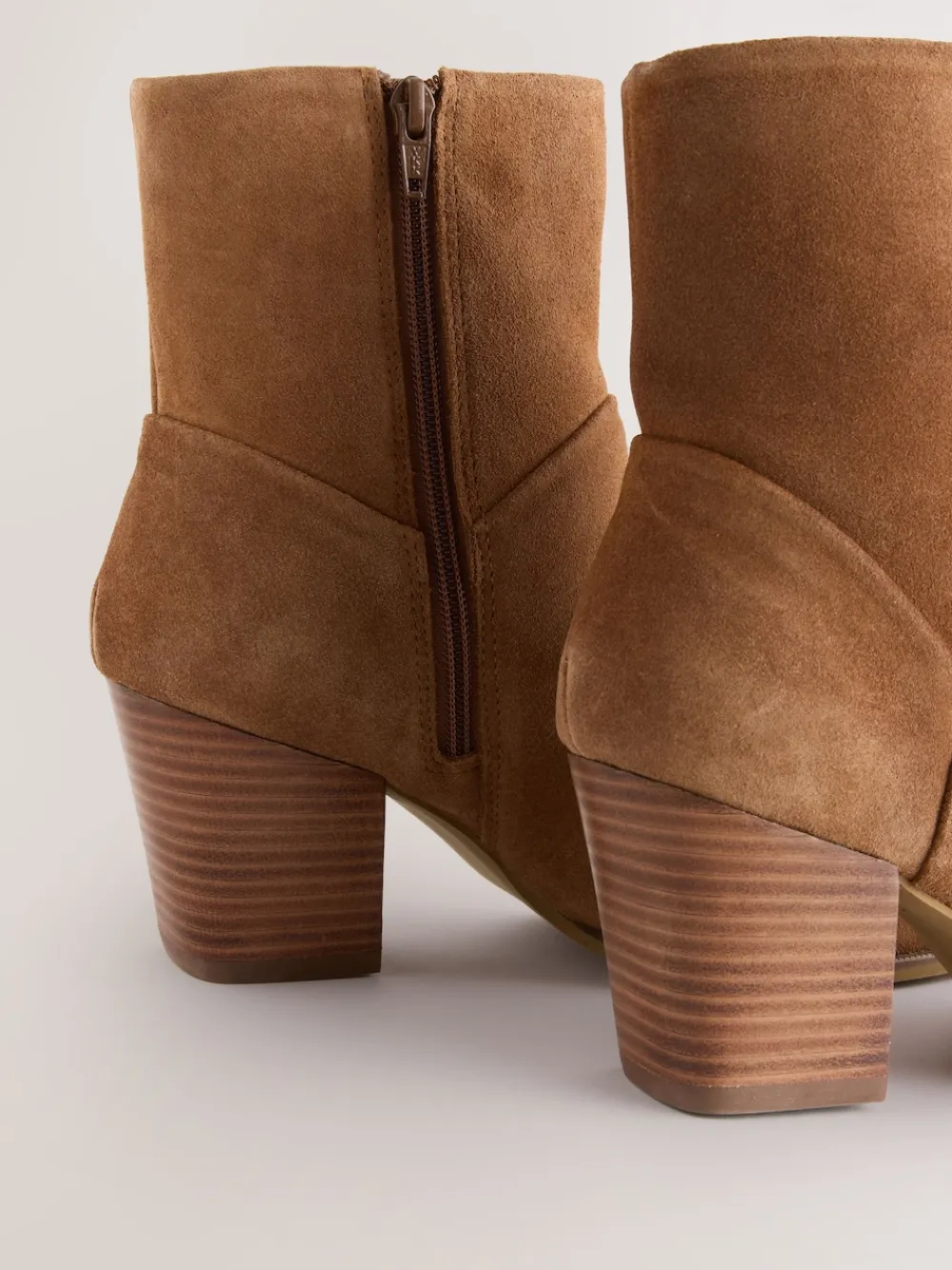 Next Western Block Heel Ankle Boots Tan Brown Suede Clearance