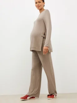 Next Taupe Brown Maternity Nursing Co-ord Sweatshirt and Joggers Set Discount