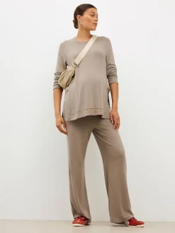 Next Taupe Brown Maternity Nursing Co-ord Sweatshirt and Joggers Set Discount