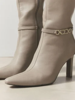 Next Forever Comfort® Knee High Hardware Trim Heeled Boots Taupe Best