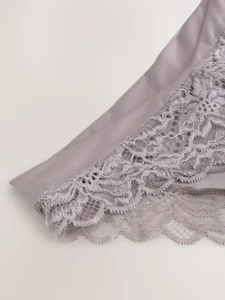 Next Ultimate Comfort Lace Back High Leg Knickers Taupe New