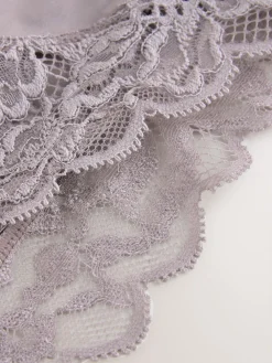 Next Ultimate Comfort Lace Back High Leg Knickers Taupe New