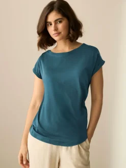 Next Teal Blue Cap Sleeve T-Shirt Discount