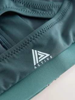 Next Teal Green Active High Neck Crop Bikini Top Clearance