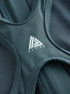 Next Teal Green Active High Neck Tummy Control Swimsuit Best