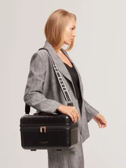 Ted Baker Icon Case Croc Vanity Case Black Discount