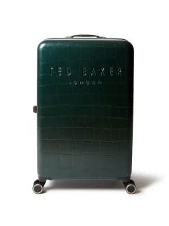 Ted Baker Icon Case Croc Large Suitcase Green Discount