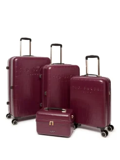 Ted Baker Icon Case Croc Medium Suitcase Red Clearance