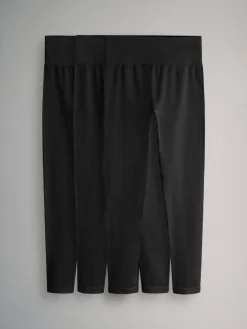 The Set 3 Pack Active Ribbed Legging Black Hot