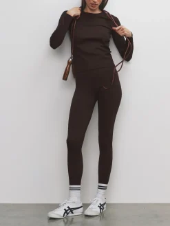 The Set 3 Pack Active Ribbed Legging Black/Chocolate Brown/Khaki Sale