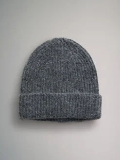 The Set 3 Pack Beanies Black/Grey Marl/Charcoal Grey New