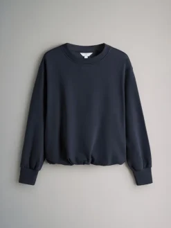 The Set 2 Pack Bubble Hem Sweatshirts Navy/Sage Green Best