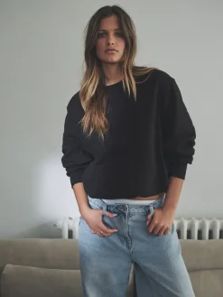 The Set 2 Pack Bubble Hem Sweatshirts Chocolate Brown/Stone Online