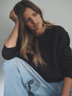 The Set 2 Pack Bubble Hem Sweatshirts Chocolate Brown/Stone Online