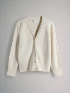 The Set 2 Pack Chunky Rib Knitted Cardigans With Wool Brown Marl/Cream Online