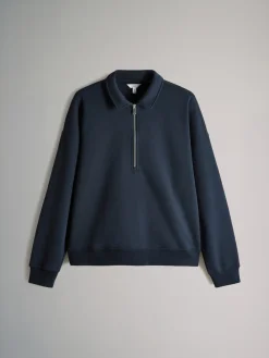 The Set 2 Pack Collared Zip Sweatshirt Navy/Light Brown New