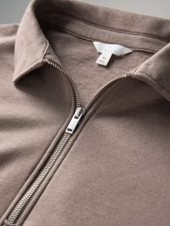 The Set 2 Pack Collared Zip Sweatshirt Navy/Light Brown New