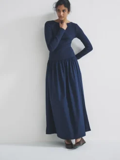 The Set 2 Pack Drop Waist Long Sleeve Dresses Navy Blue/Black Sale