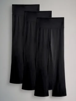 The Set 3 Pack Flared Leggings Black New