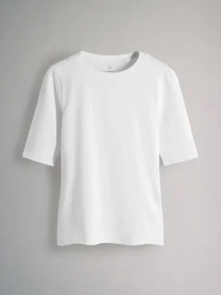 The Set 4 Pack Half Sleeve Fitted Crew Neck T-Shirts Black/White/Animal/Pink