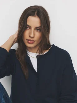 The Set 2 Pack Henley Sweatshirts Navy/Grey Marl