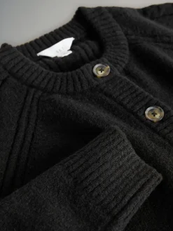 The Set 2 Pack High Neck Jumper/Cardigan Black Cable Sale