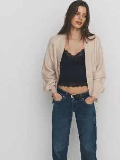 The Set 2 Pack Knitted Cable Cardigans Cream/Black Outlet