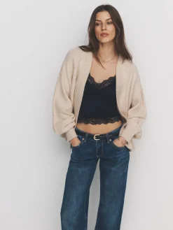 The Set 2 Pack Knitted Cable Cardigans Cream/Black Outlet