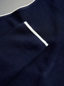 The Set 2 Pack Knitted Tipped Scoop Back Tops Ecru/Navy Blue