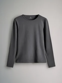 The Set 7 Pack Long Sleeve Crew Neck T-Shirts Stripe/Black/Grey/White Sale