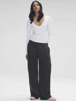 The Set 5 Pack Long Sleeve V-Neck Ribbed T-Shirts Multi Clearance