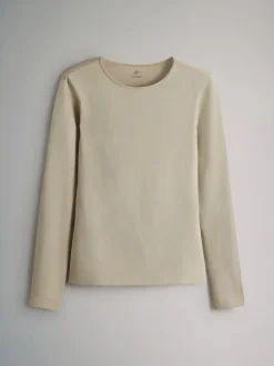 The Set 5 Pack Long Sleeve Crew Neck T-Shirts Navy/Light Blue Stripe/Red/Stone Brown/White Hot