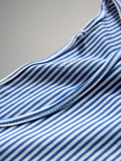 The Set 5 Pack Long Sleeve Crew Neck T-Shirts Navy/Light Blue Stripe/Red/Stone Brown/White Hot