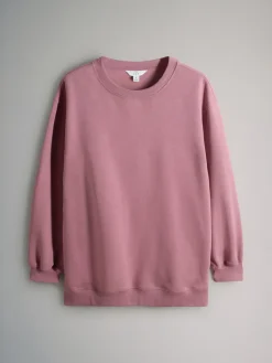 The Set 2 Pack Longline Crew Neck Sweatshirt Navy/Pink