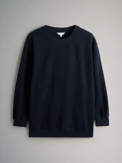 The Set 2 Pack Longline Crew Neck Sweatshirt Navy/Pink